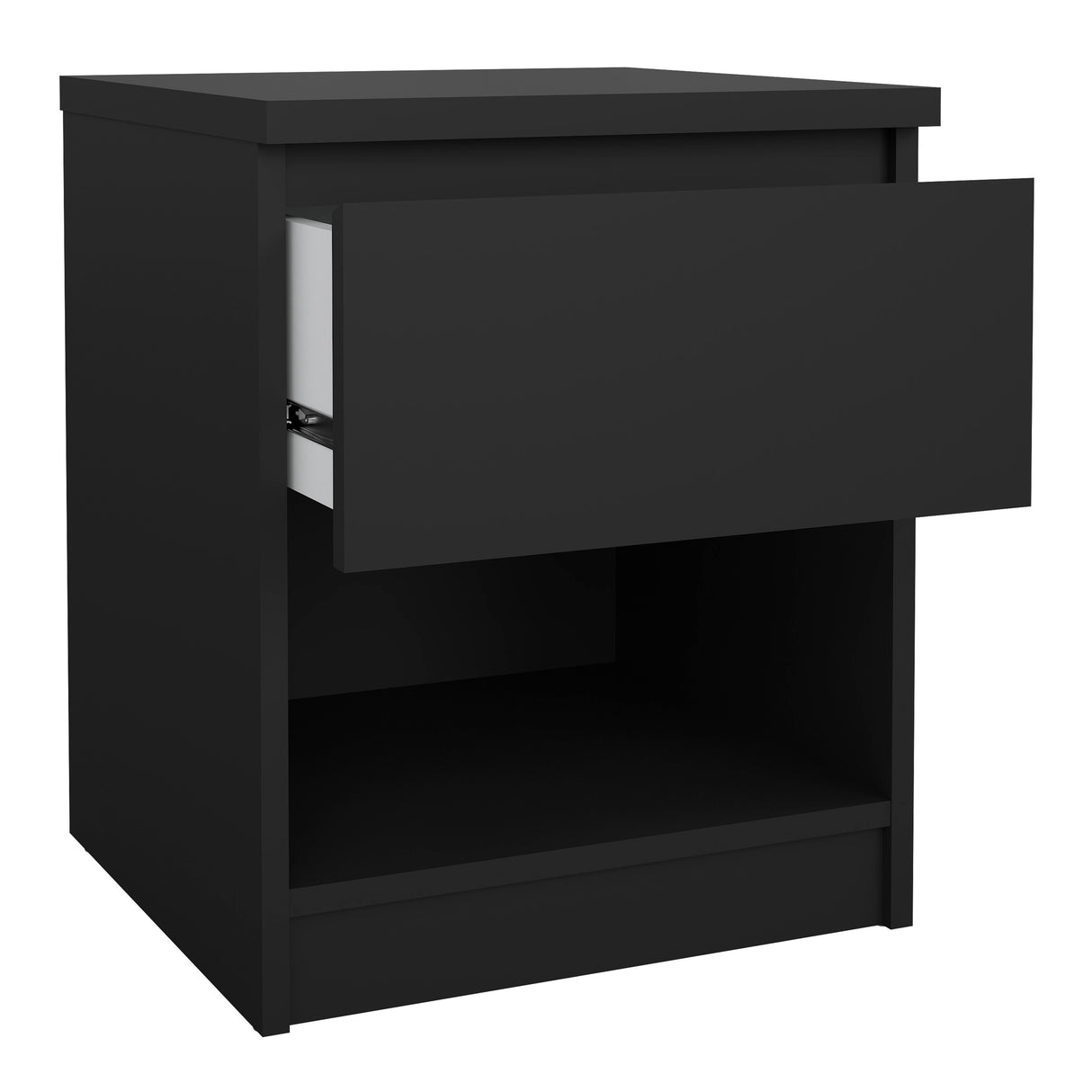 Naia Bedside 1 Drawer 1 Shelf in Black Matt