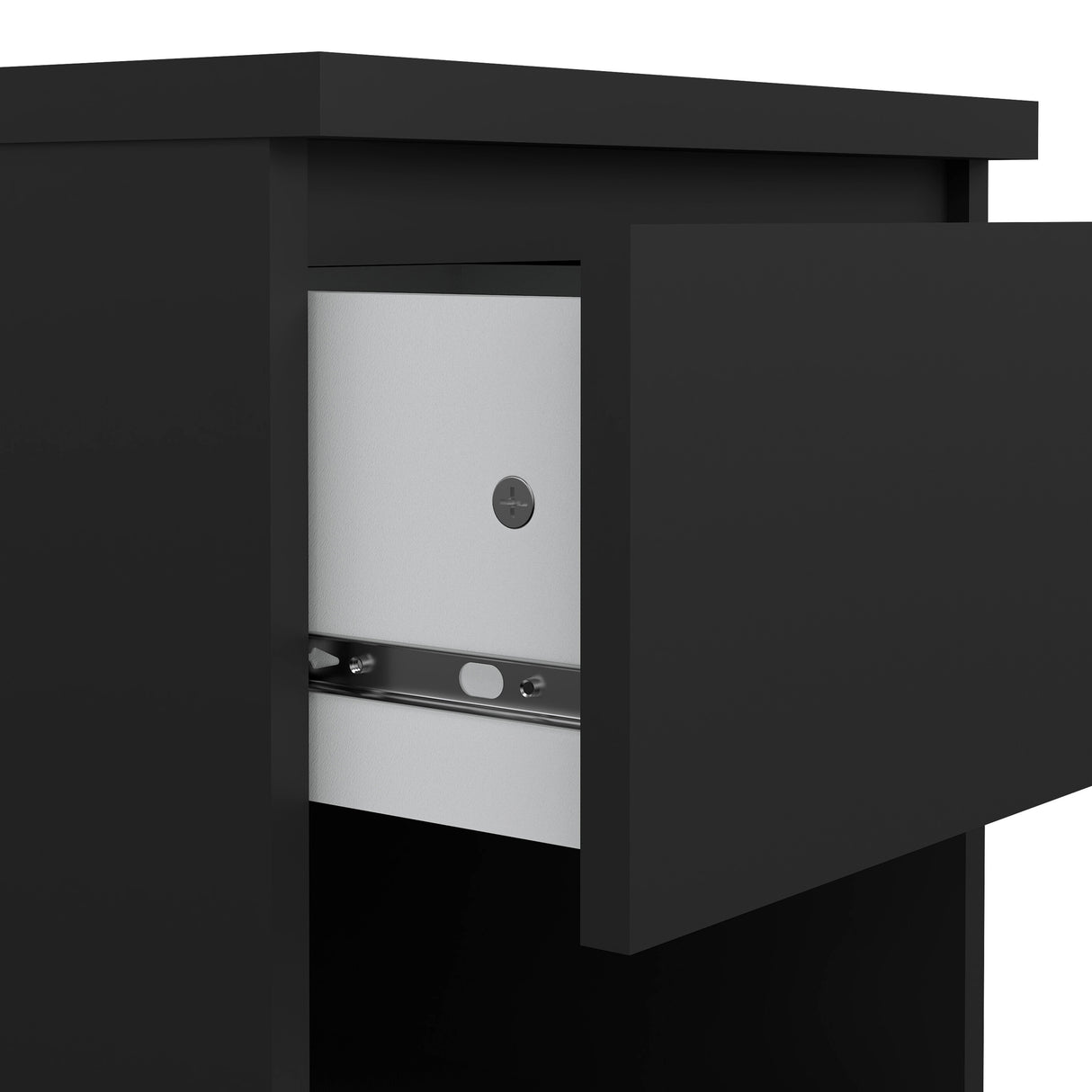 Naia Bedside 1 Drawer 1 Shelf in Black Matt