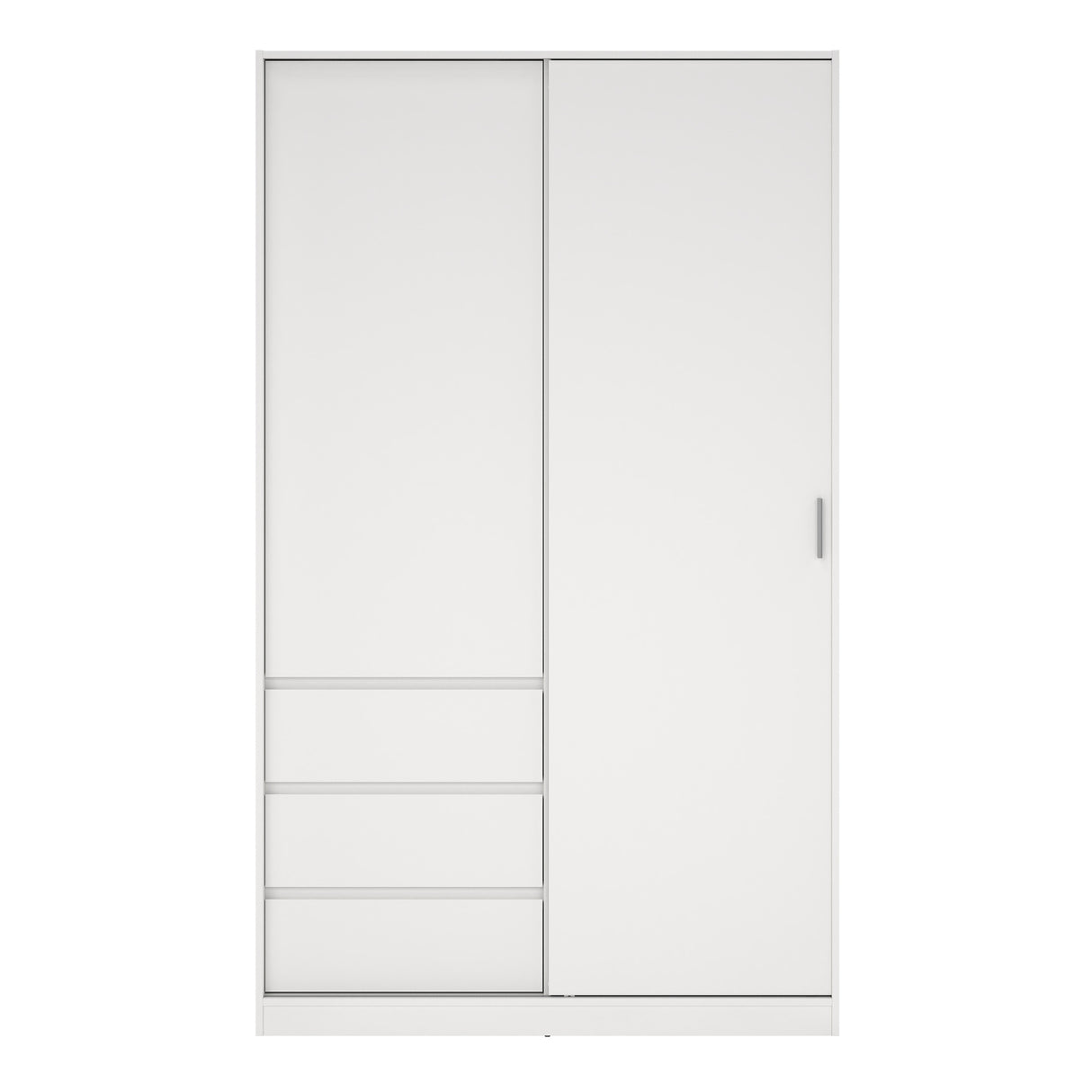 Naia Wardrobe with 1 Sliding Door and 1 Door + 3 Drawers in White