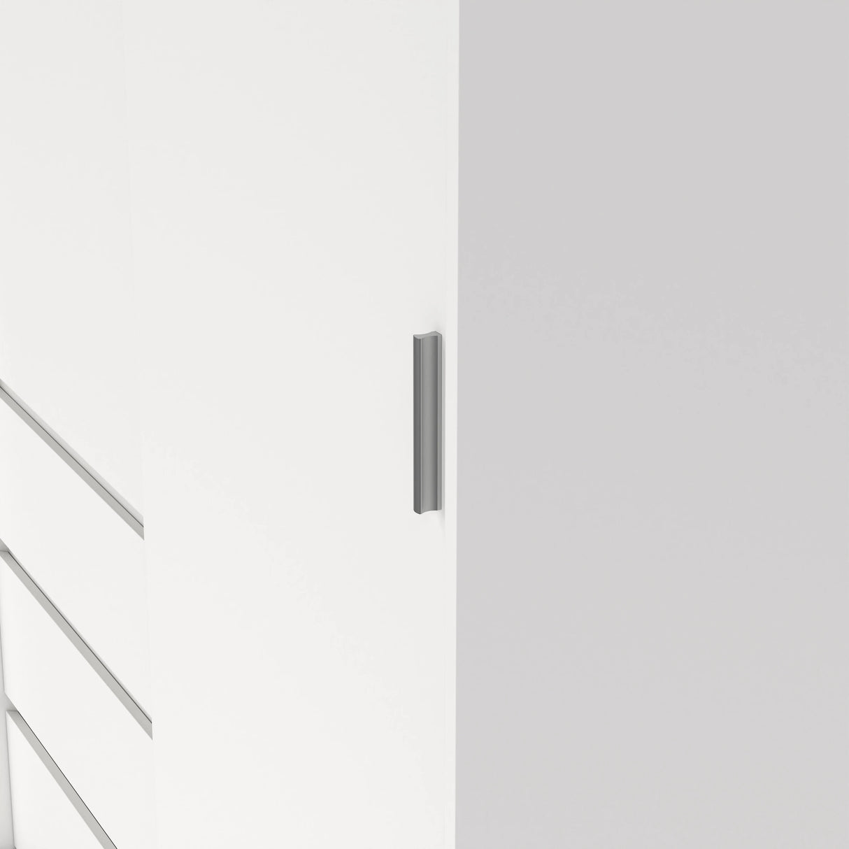 Naia Wardrobe with 1 Sliding Door and 1 Door + 3 Drawers in White