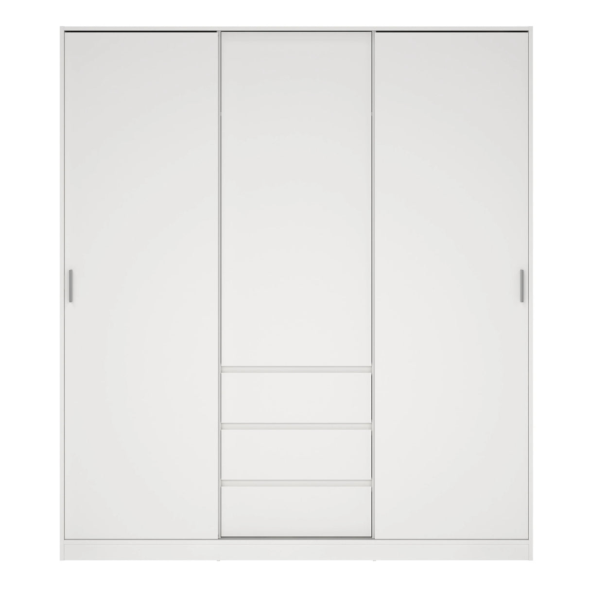 Naia Wardrobe with 2 Sliding Doors + 1 Door + 3 Drawers in White
