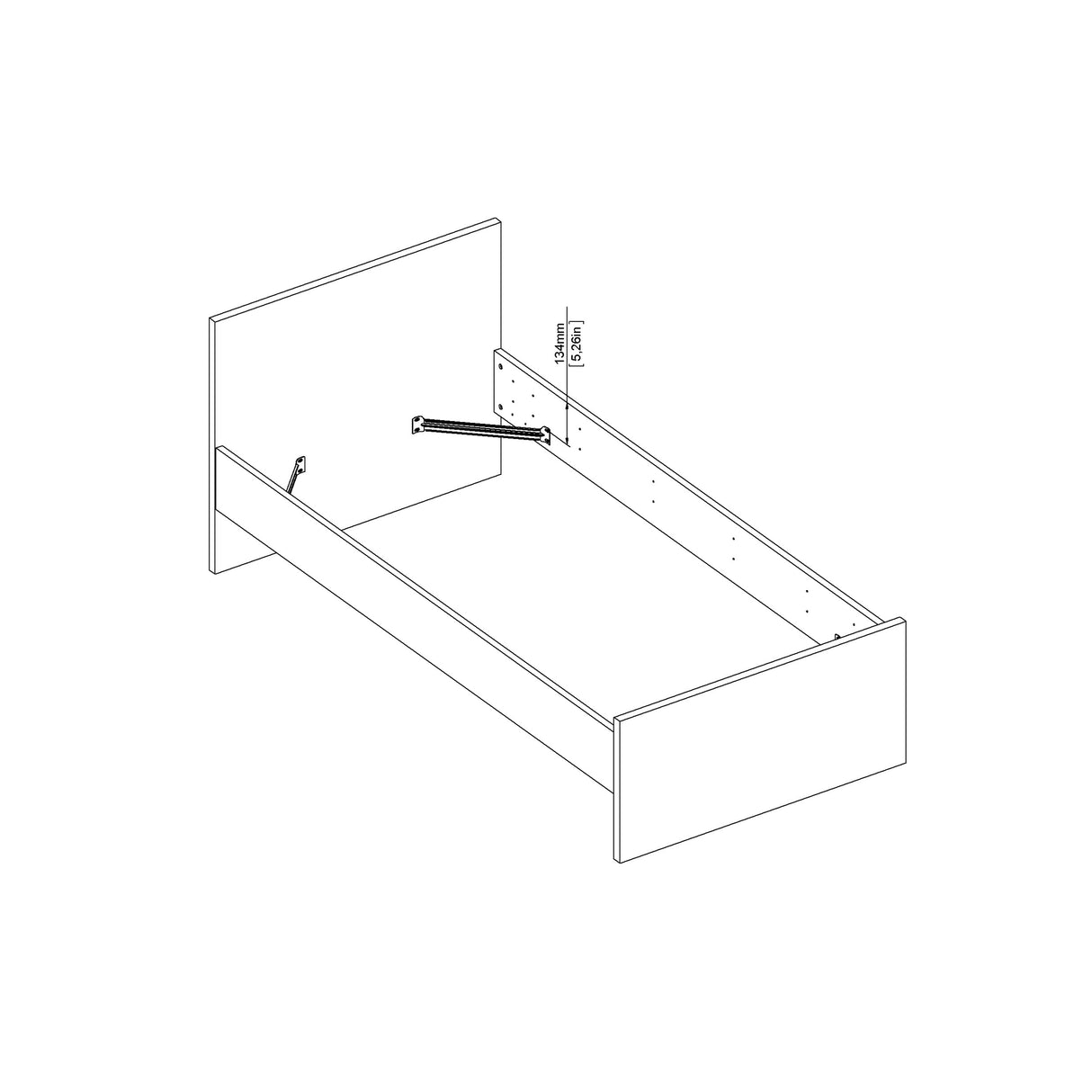 Naia Single Bed 3ft (90 x 190) in Black Matt