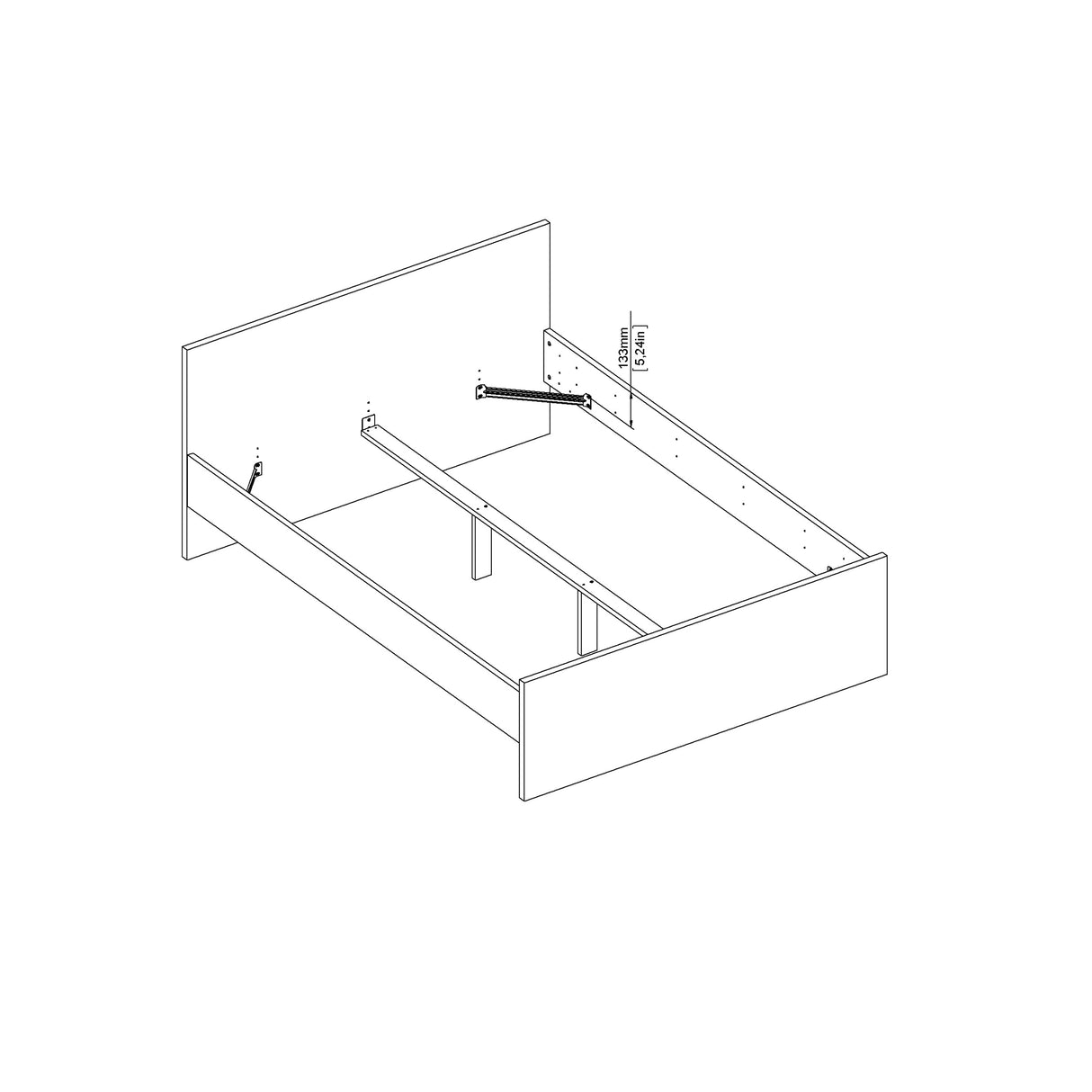 Naia Double Bed 4ft6 (140 x 190) in White High Gloss
