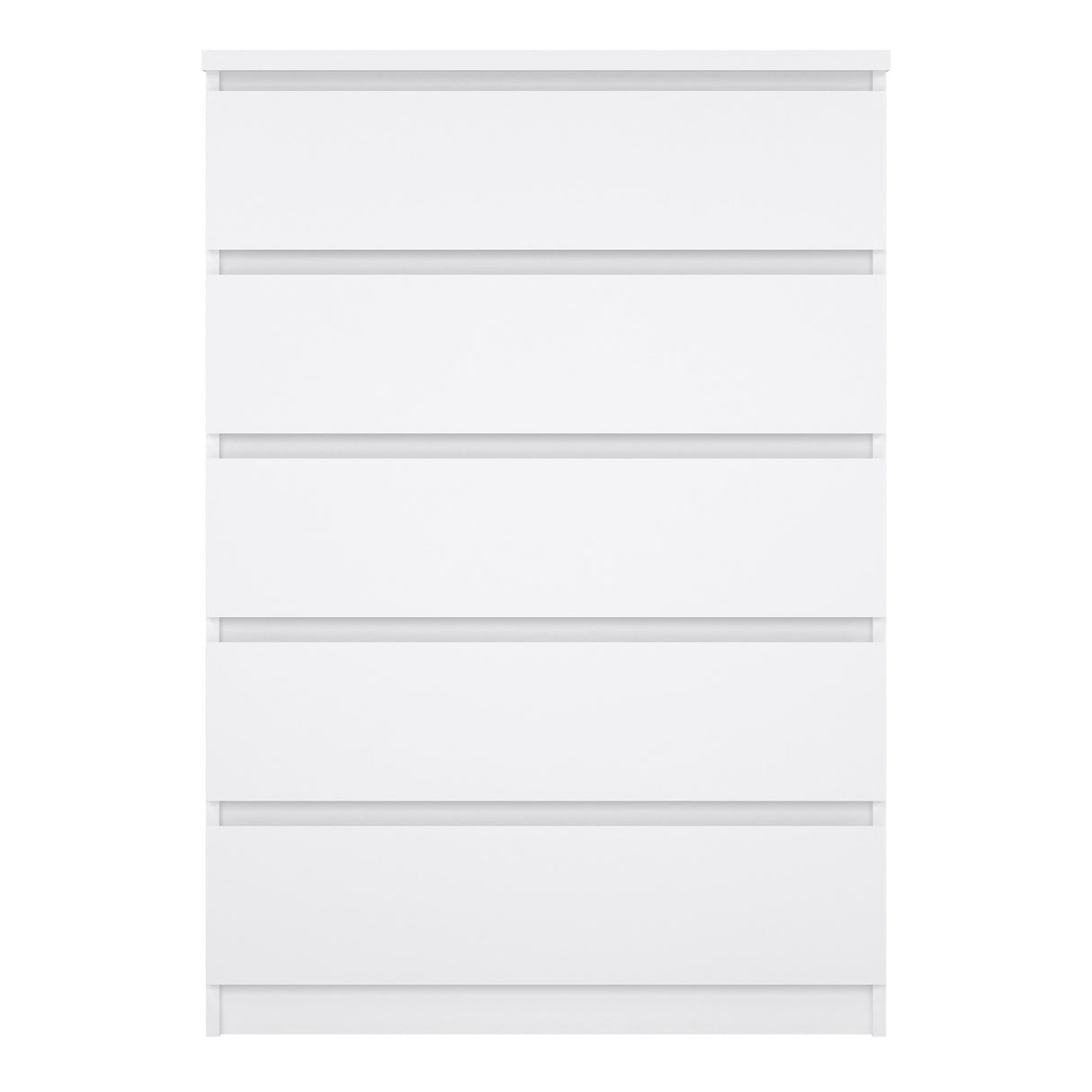 Naia Chest of 5 Drawers in White High Gloss