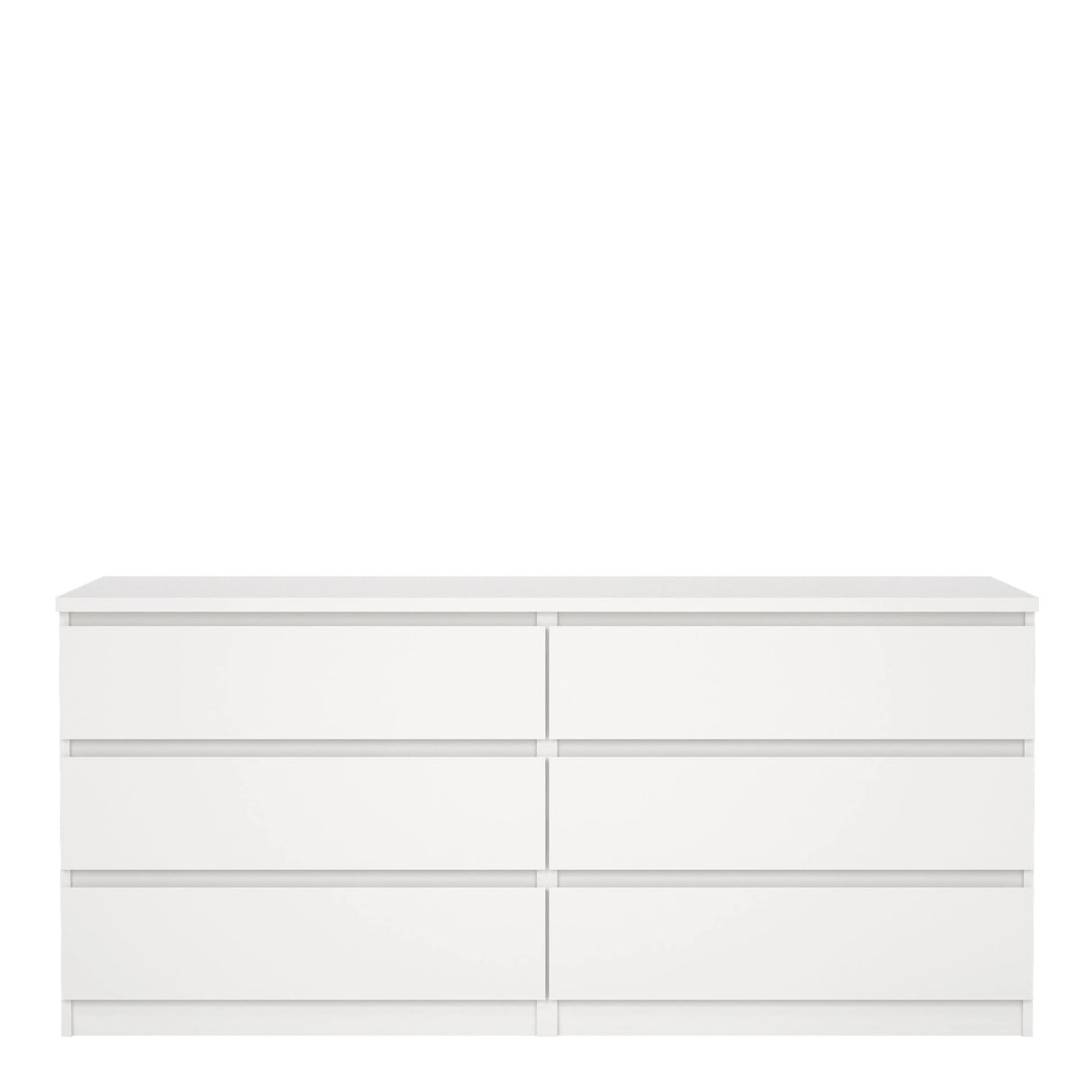 Naia Wide Chest of 6 Drawers in White