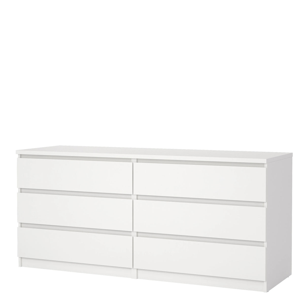 Naia Wide Chest of 6 Drawers in White