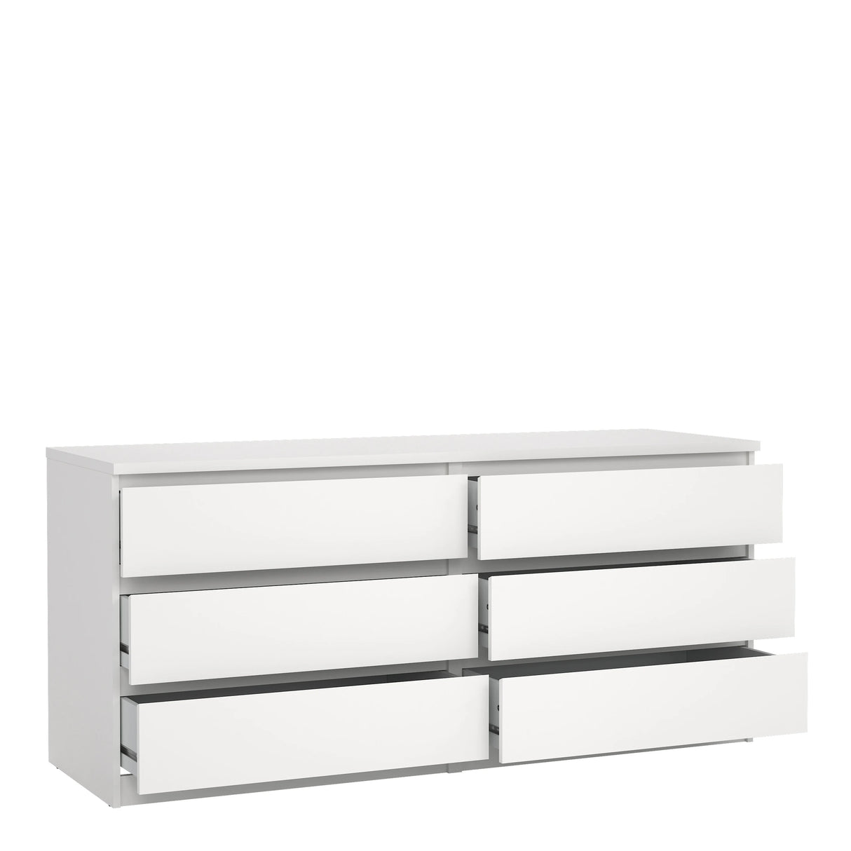 Naia Wide Chest of 6 Drawers in White
