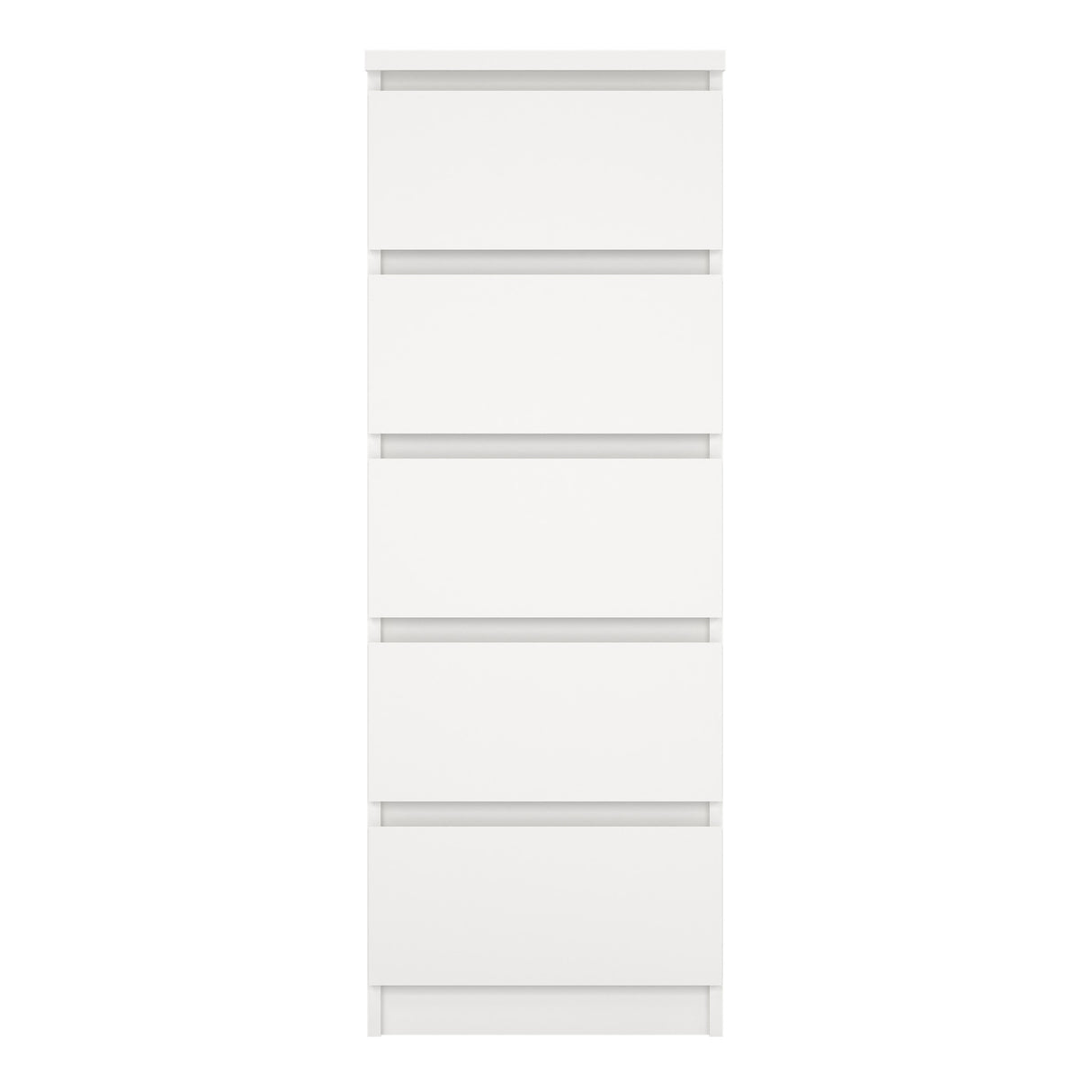 Naia Narrow Chest of 5 Drawers in White