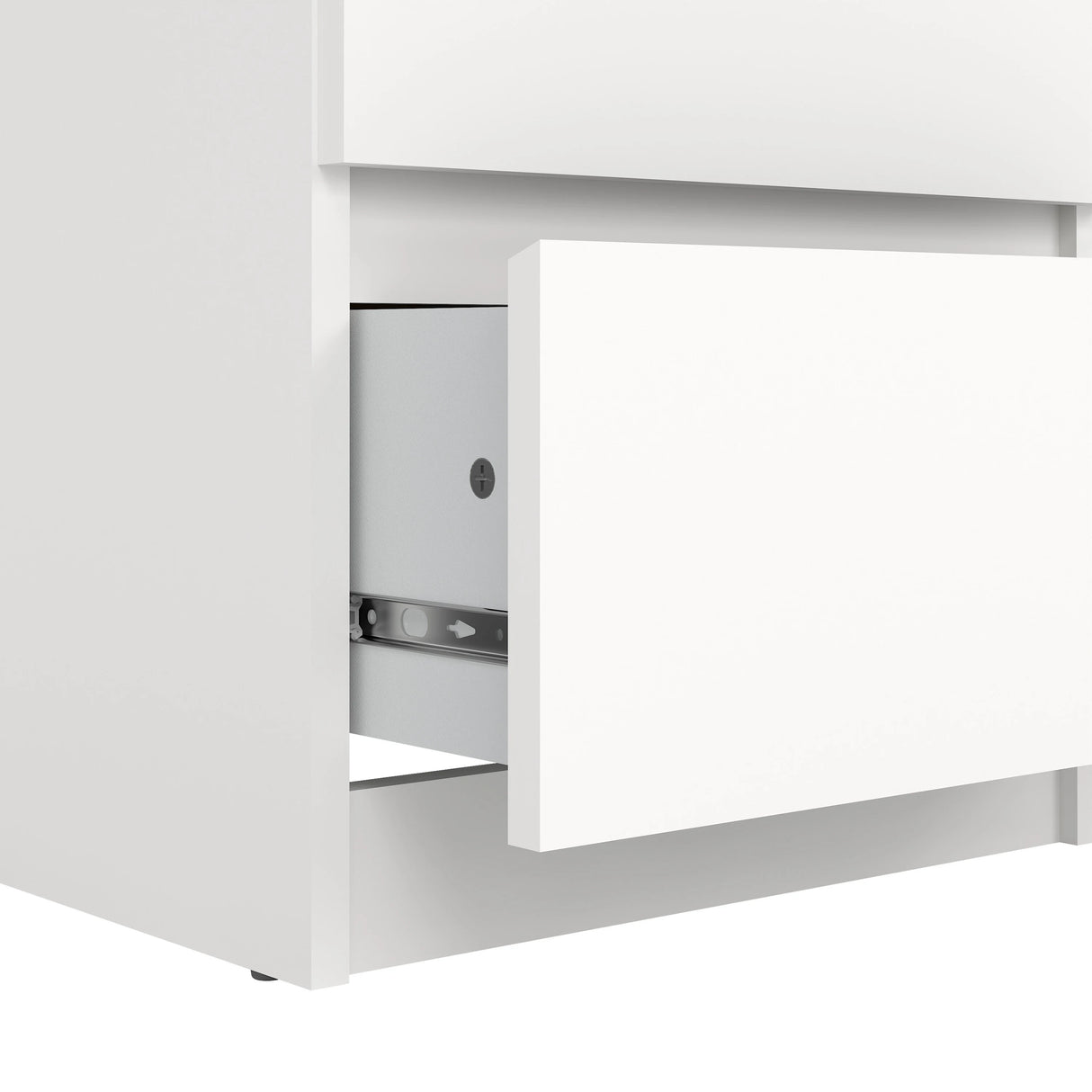 Naia Narrow Chest of 5 Drawers in White