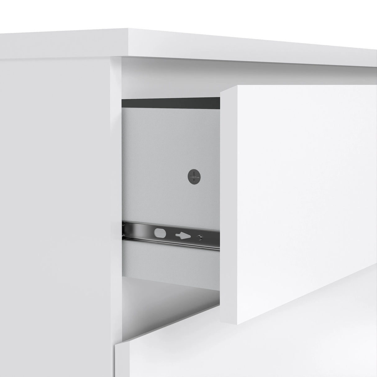 Naia Chest of 3 Drawers in White High Gloss