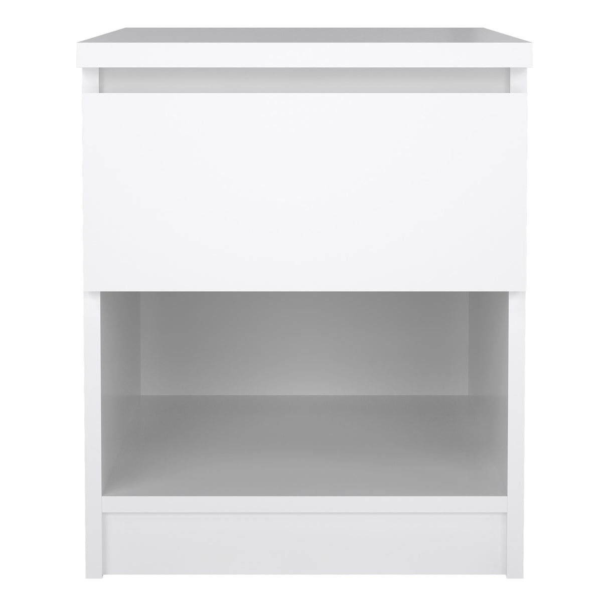 Naia Bedside 1 Drawer 1 Shelf in White High Gloss