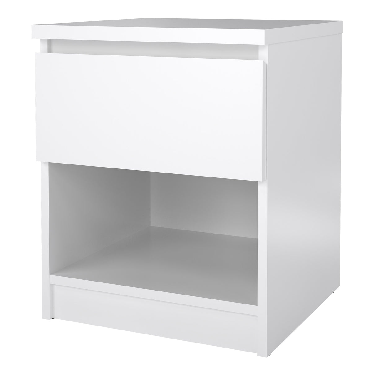 Naia Bedside 1 Drawer 1 Shelf in White High Gloss