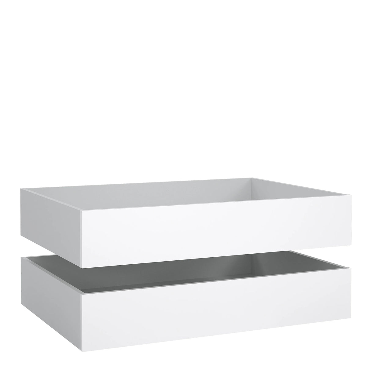 Naia Set of 2 Underbed Drawers (for Single or Double Beds) in White High Gloss