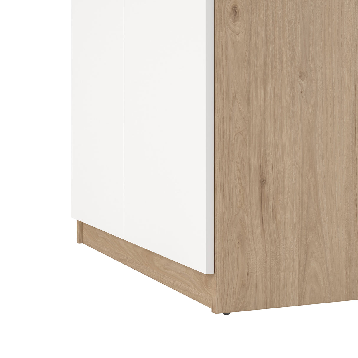 Naia Shoe Cabinet with 2 Doors +1 Drawer in Jackson Hickory Oak and white