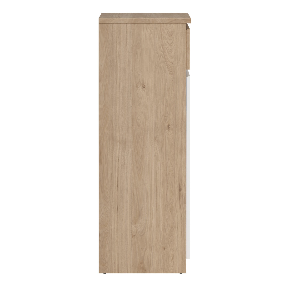 Naia Shoe Cabinet with 2 Doors +1 Drawer in Jackson Hickory Oak and white