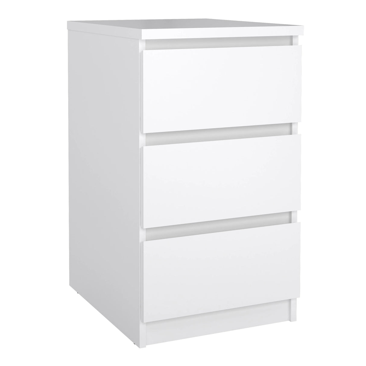 Naia Package - Bedside 3 Drawers + Chest of 5 Drawers + Wardrobe with 2 Doors + 1 Drawer in White High Gloss
