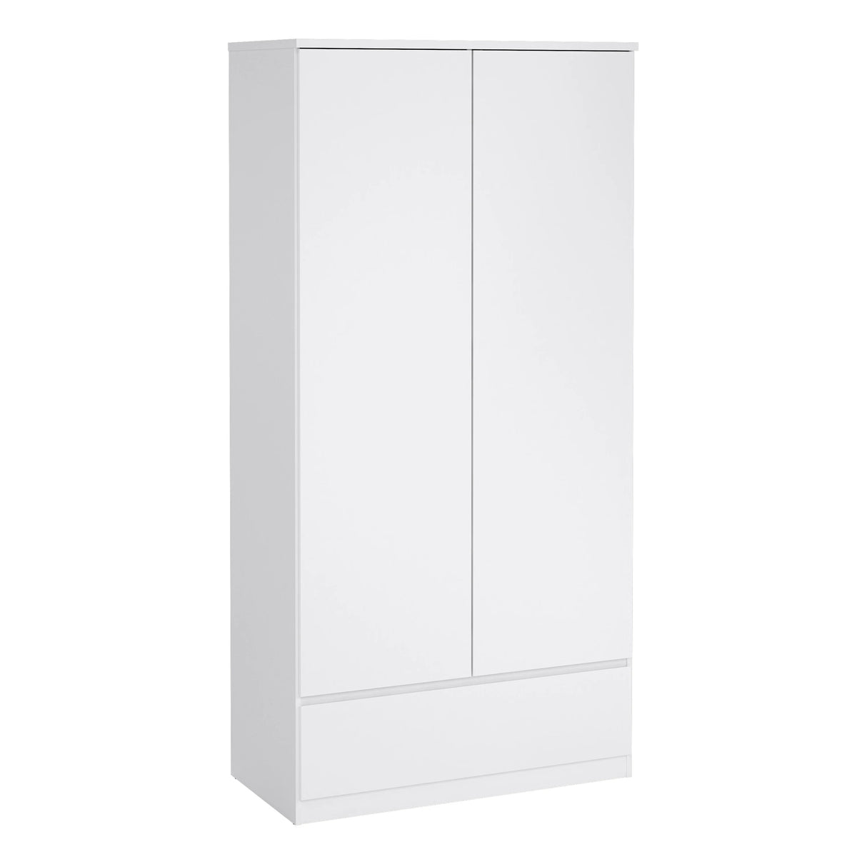 Naia Package - Bedside 3 Drawers + Chest of 5 Drawers + Wardrobe with 2 Doors + 1 Drawer in White High Gloss