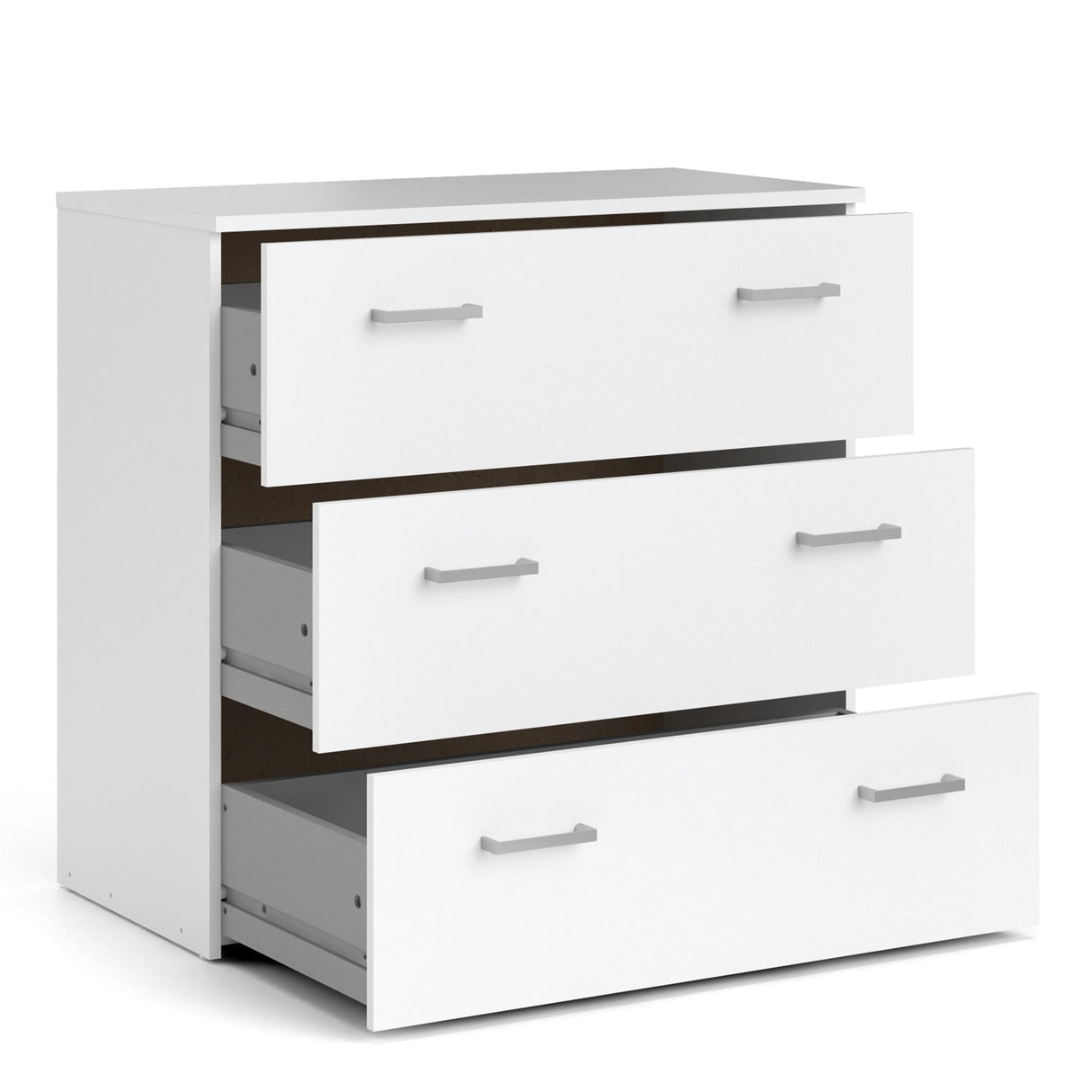 Space Package - Bedside 1 Drawer + Chest of 3 Drawers + Wardrobe with 2 Doors in White