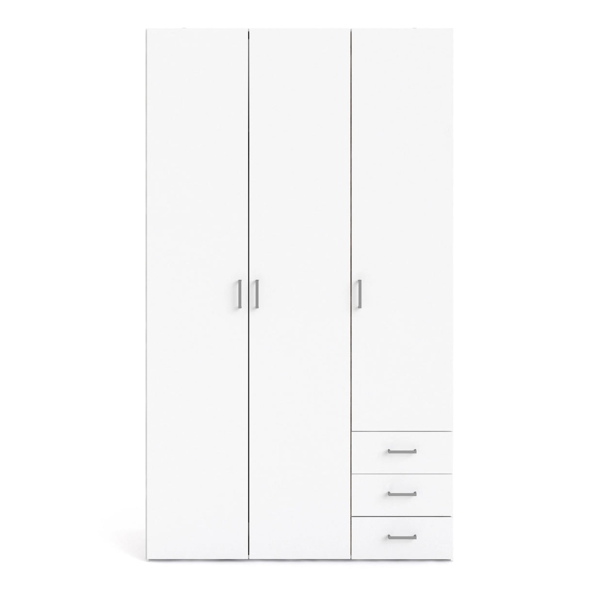 Space Wardrobe - 3 Doors 3 Drawers in White 2000