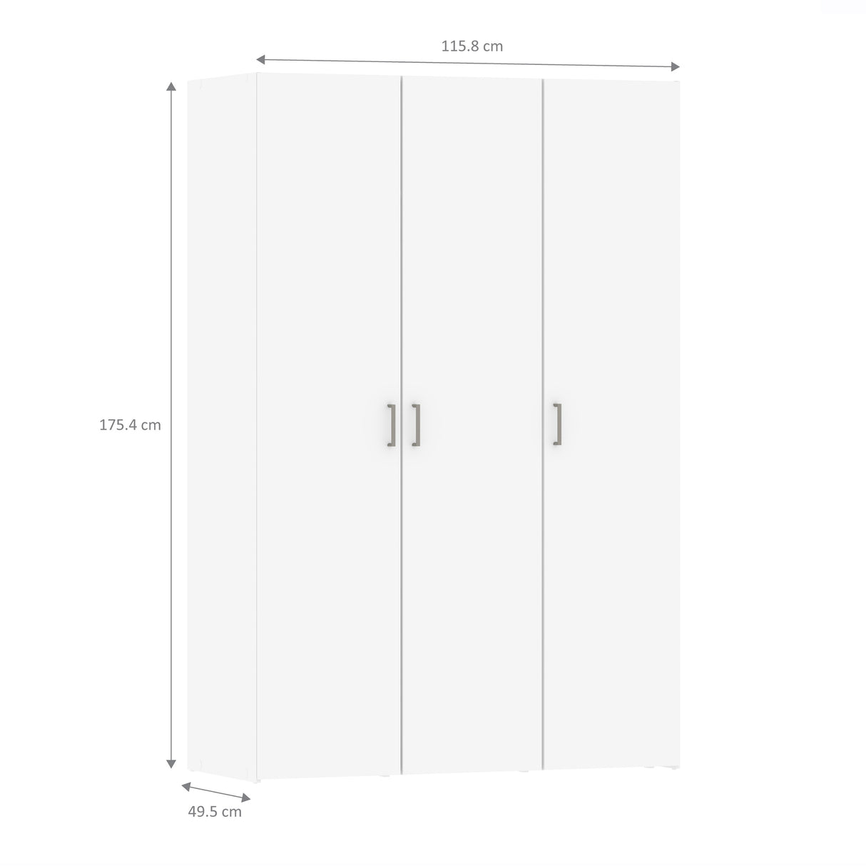 Space Wardrobe with 3 doors White 1750