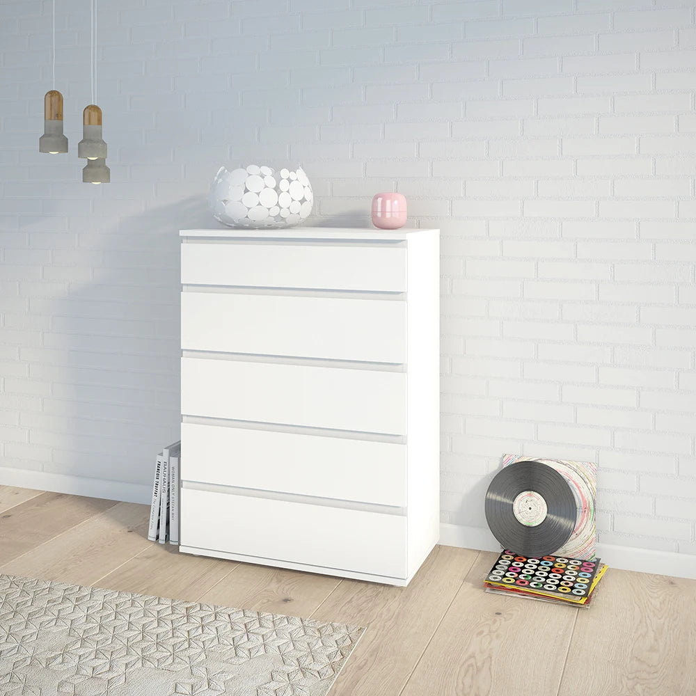 Nova 5 Drawer Chest in White