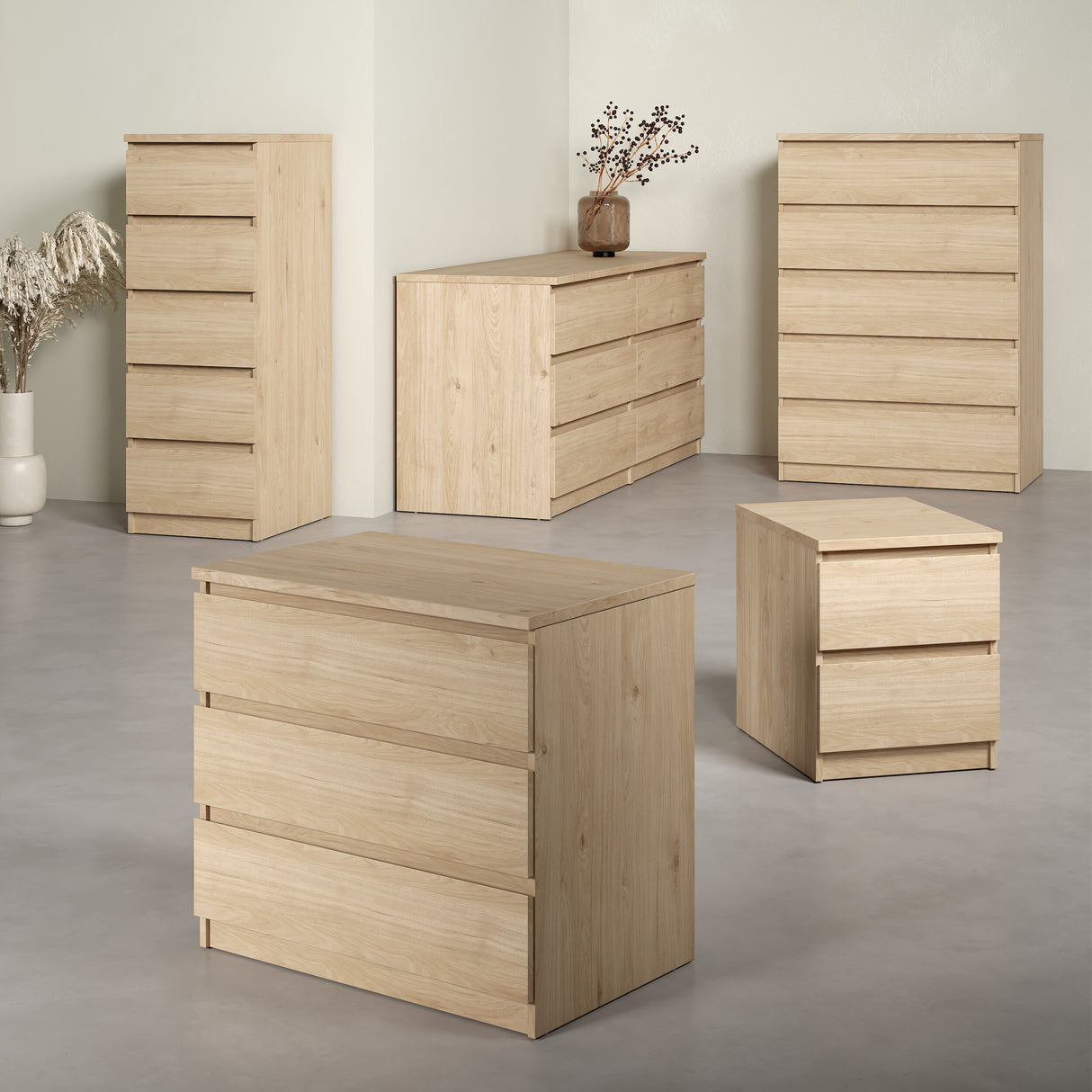 Naia Bedside 2 Drawers in Jackson Hickory