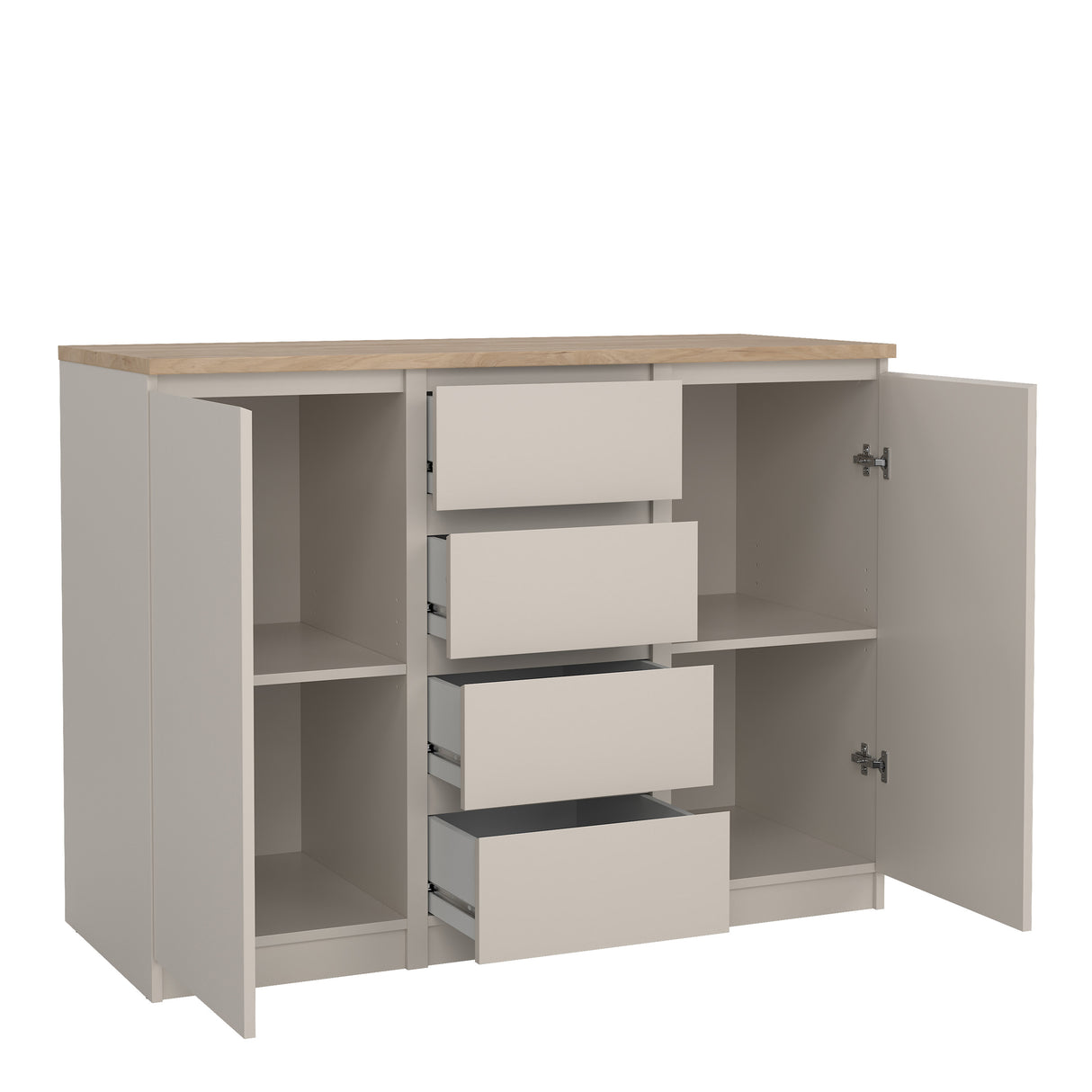 Naia Sideboard 4 Drawers 2 Doors in Cashmere Jackson Hickory