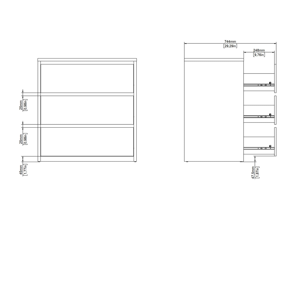 Next Chest 3 Drawers White