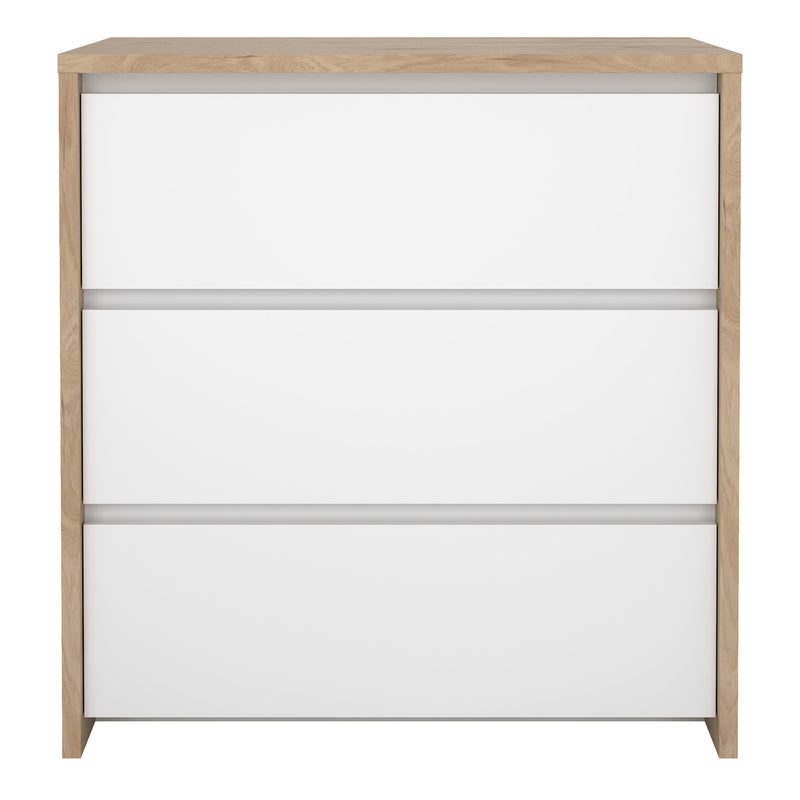 Next Chest 3 Drawers Jackson Hickory White High Gloss