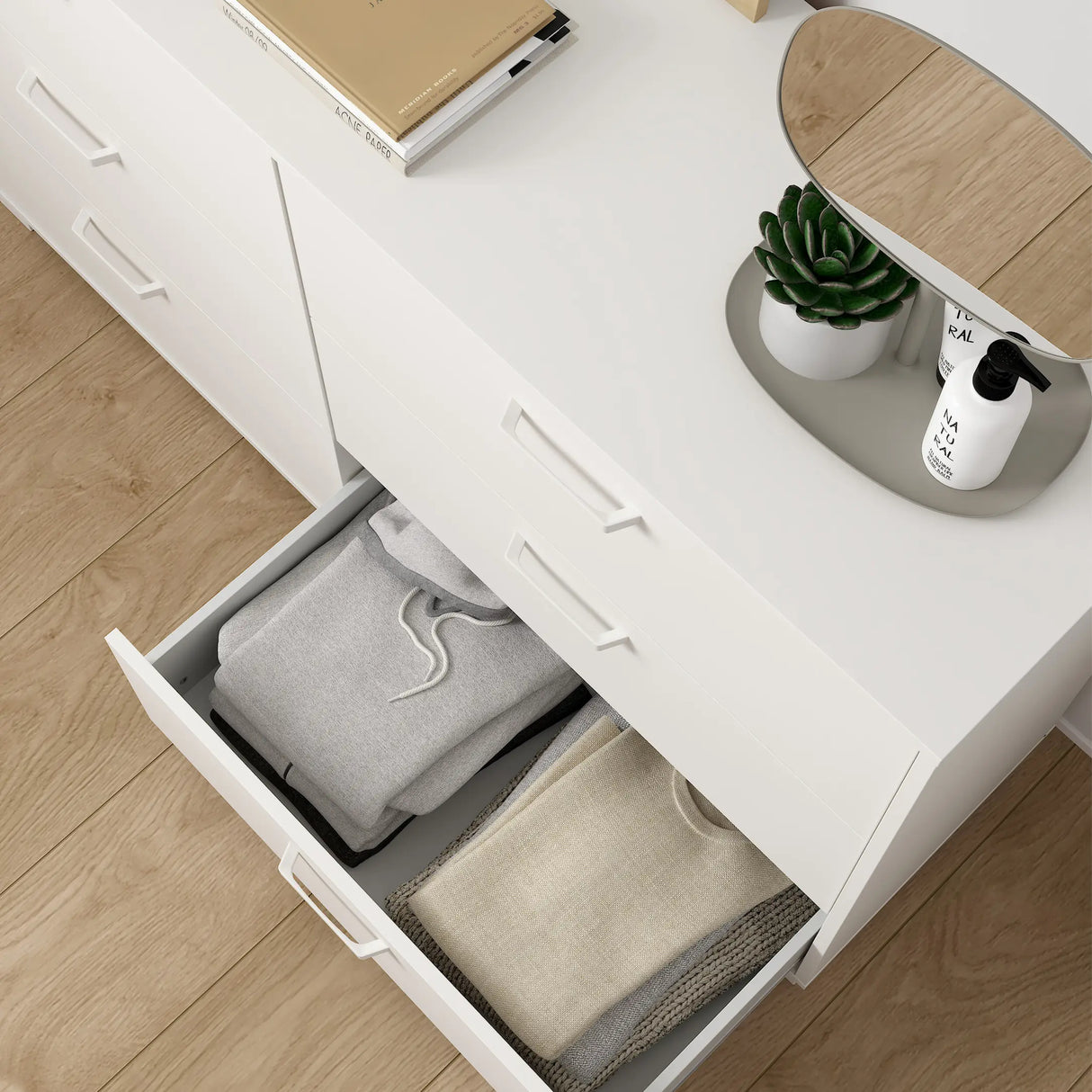 Sofia Double Dresser 6 Drawers White