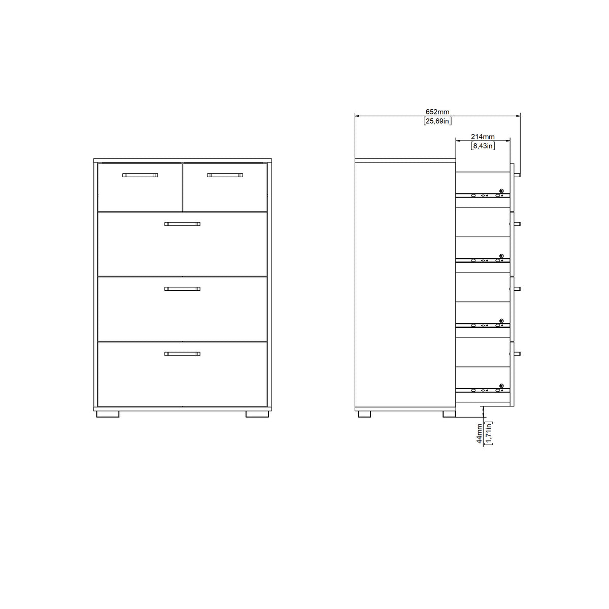 Sofia Chest 3 + 2 Drawers White