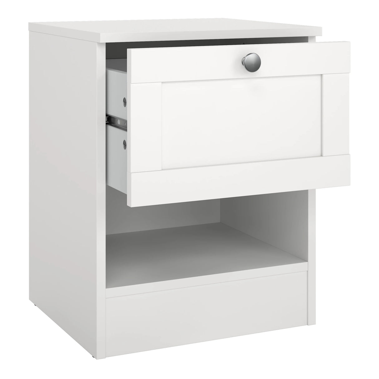 Brande Nightstand with 1 Frame Drawer in White