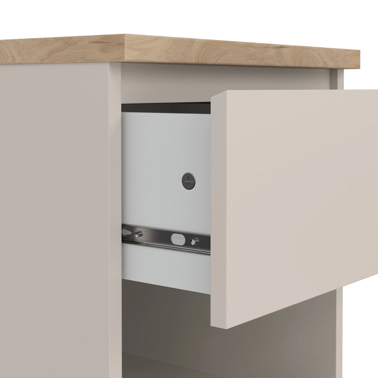 Naia Bedside 1 Drawer 1 Shelf in Cashmere Jackson Hickory