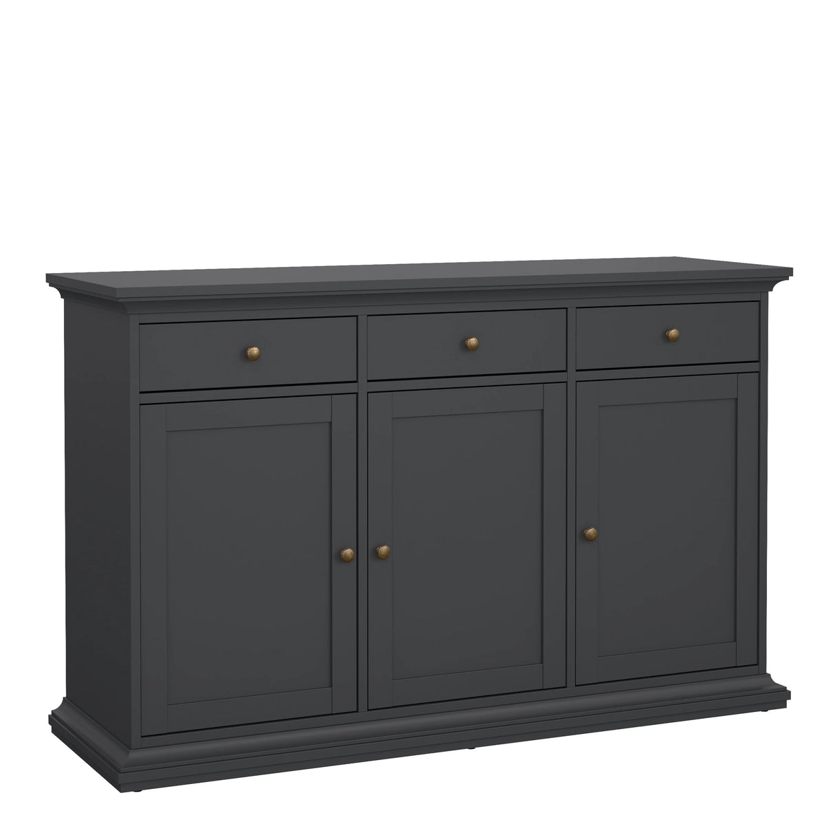 Paris Sideboard with 3 Doors and 3 Drawers in Matt Grey