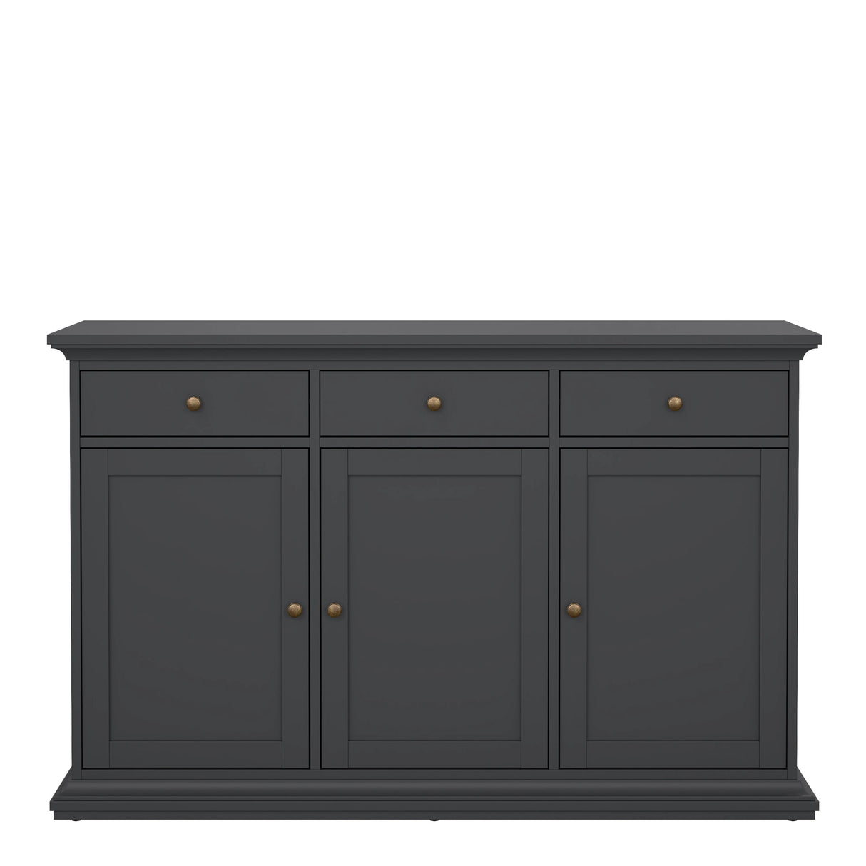 Paris Sideboard with 3 Doors and 3 Drawers in Matt Grey