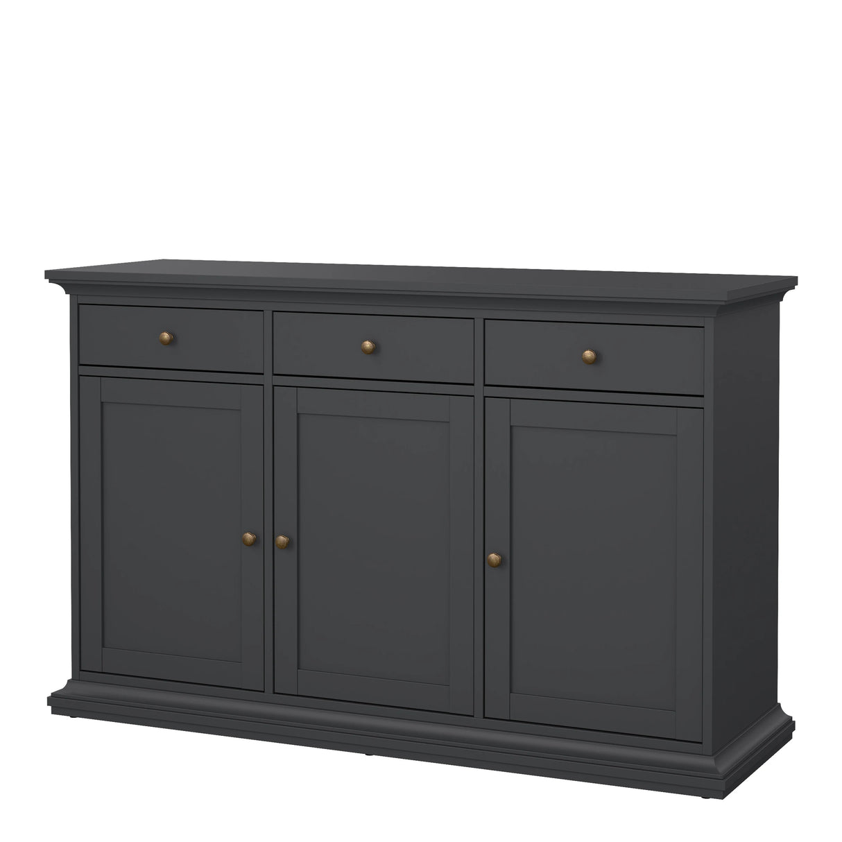 Paris Sideboard with 3 Doors and 3 Drawers in Matt Grey