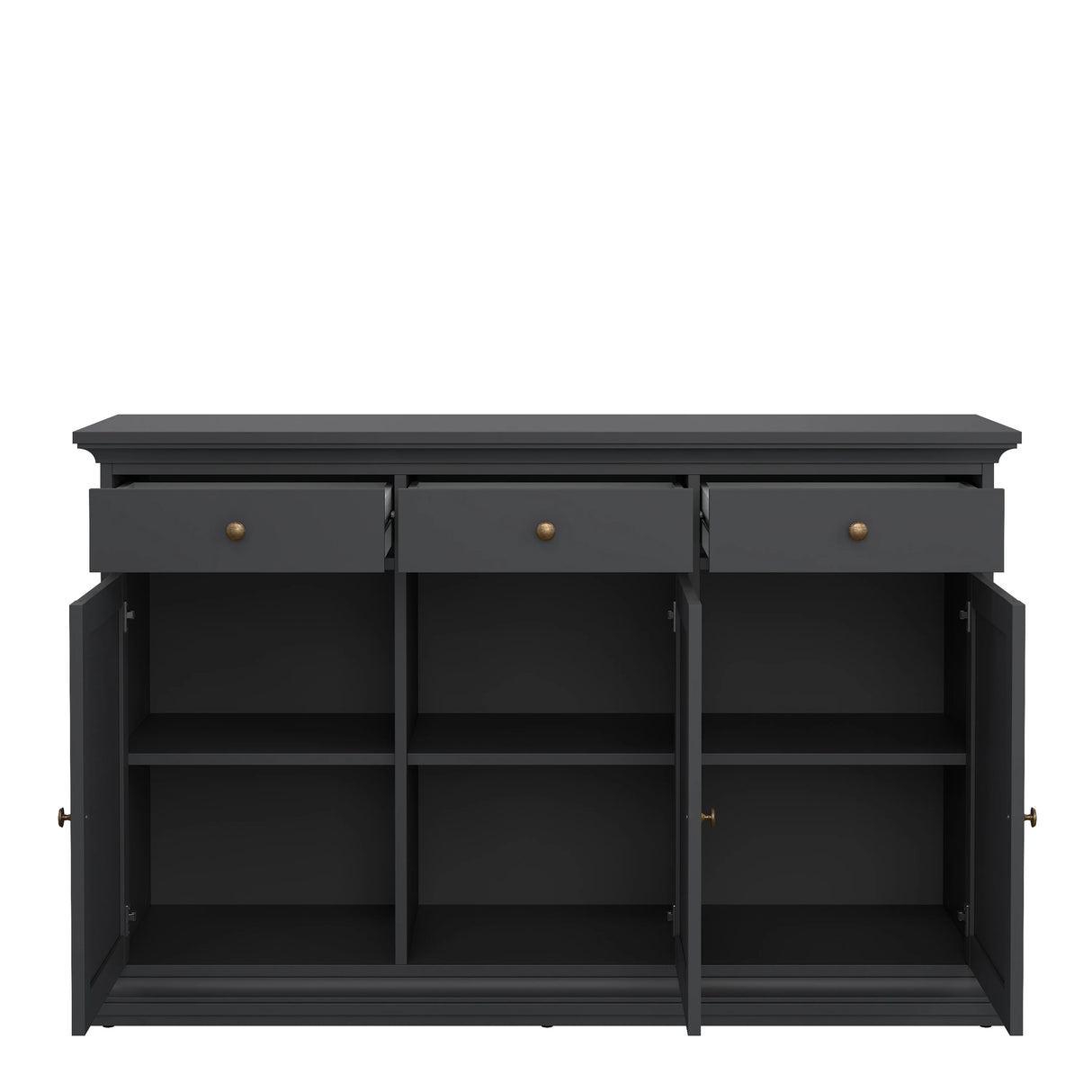 Paris Sideboard with 3 Doors and 3 Drawers in Matt Grey