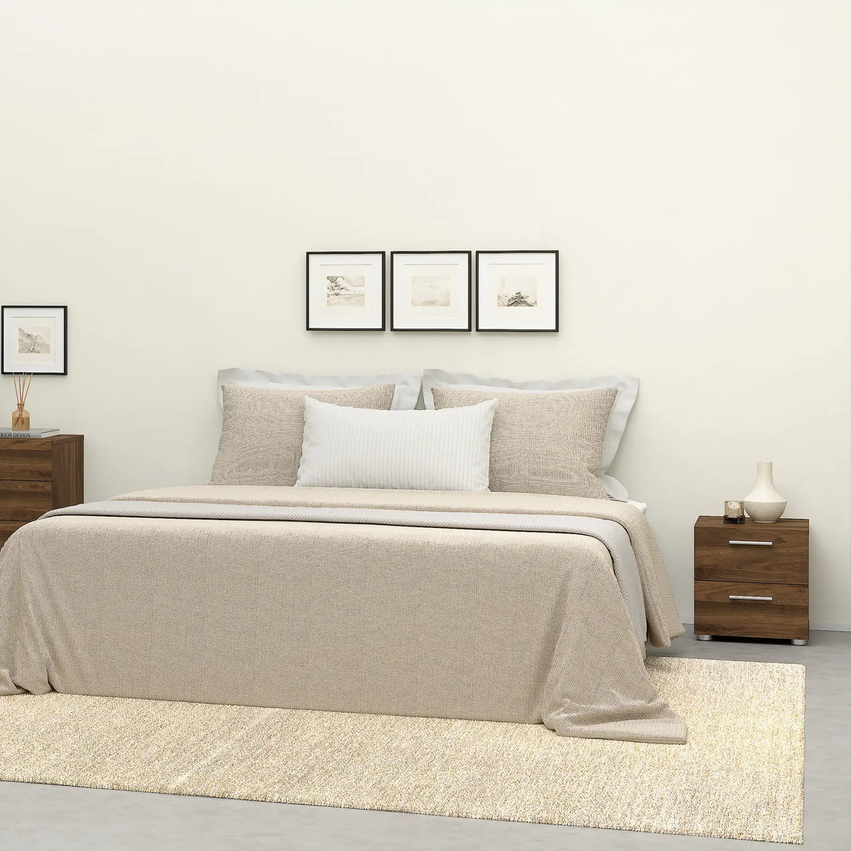 Pepe Bedside 2 Drawers in Walnut