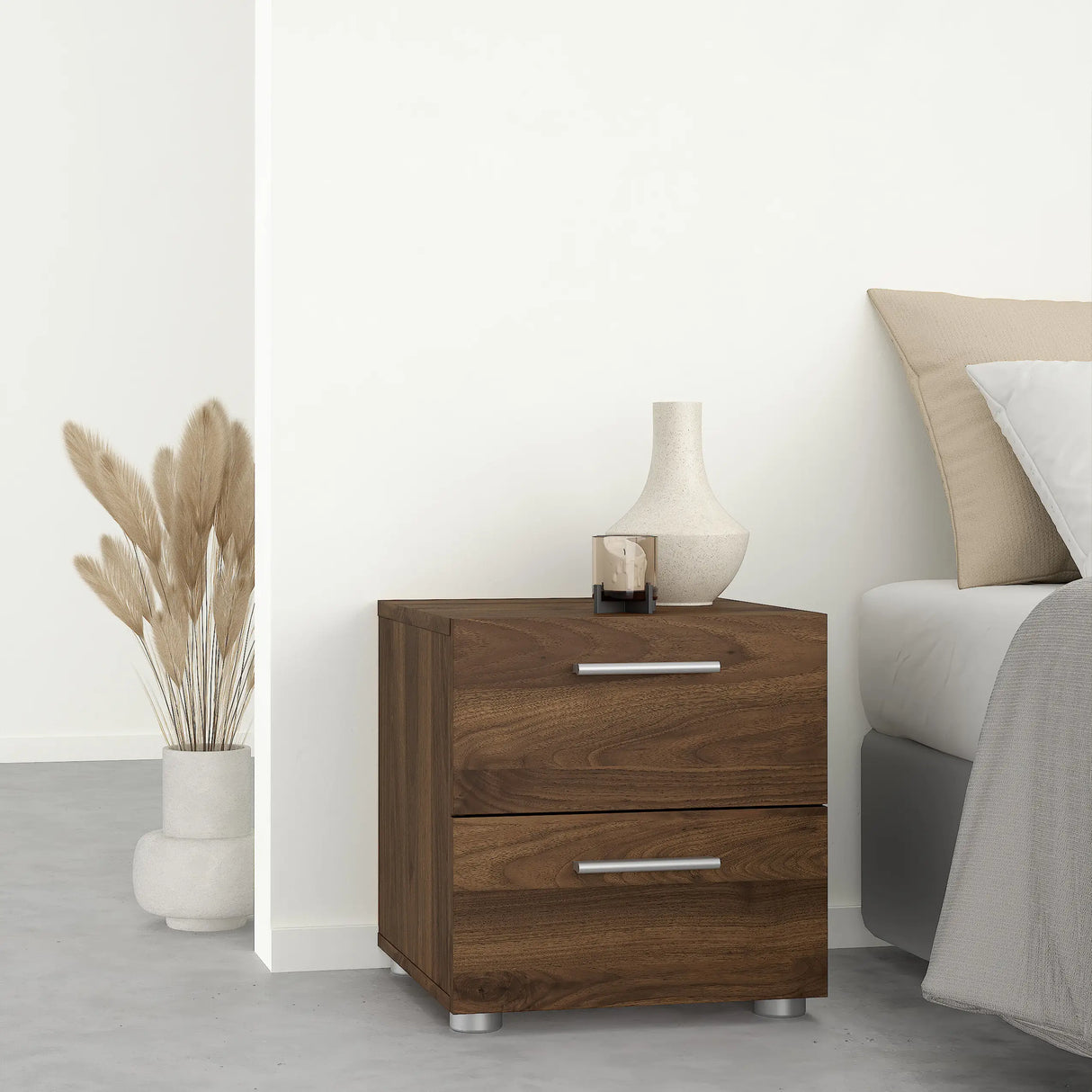 Pepe Bedside 2 Drawers in Walnut