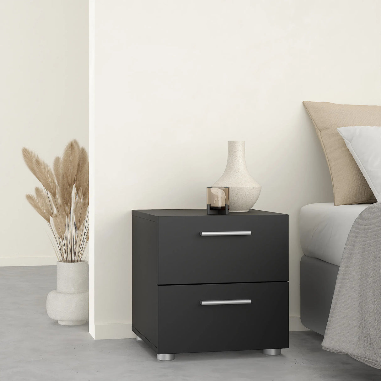 Pepe Bedside 2 Drawers in Black
