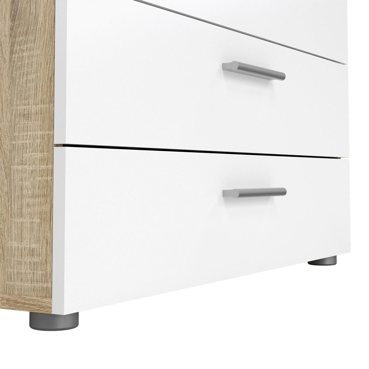 Pepe Chest of 4 Drawers in Oak with White High Gloss