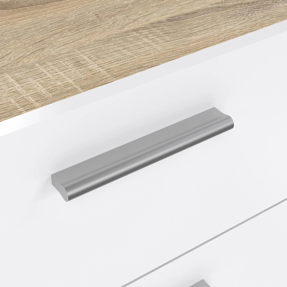 Pepe Chest of 5 Drawers in Oak with White Gloss