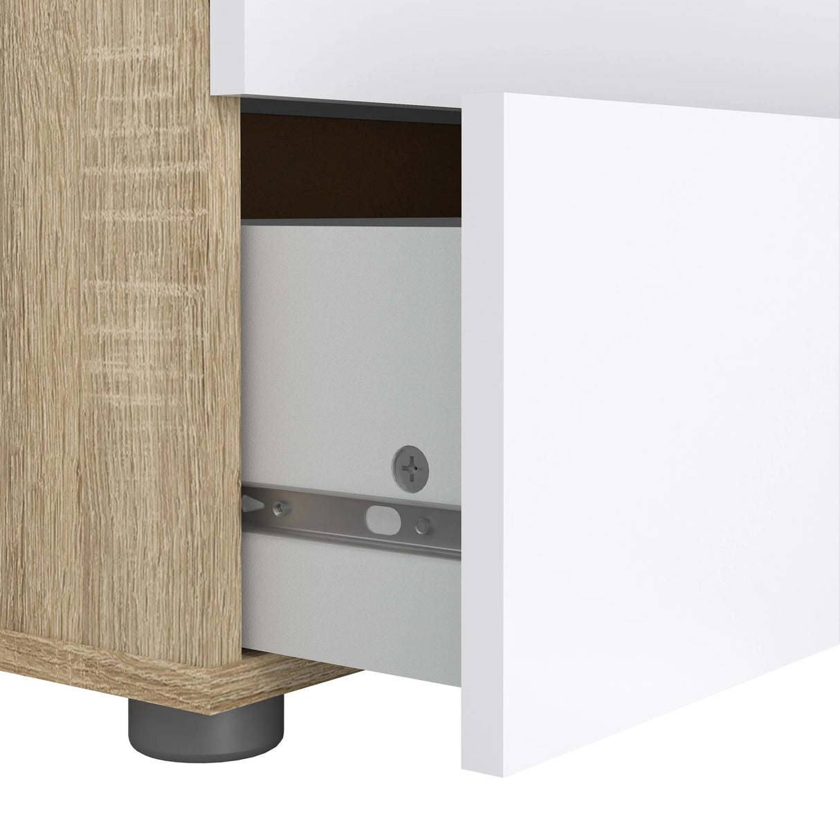 Pepe Chest of 5 Drawers in Oak with White Gloss