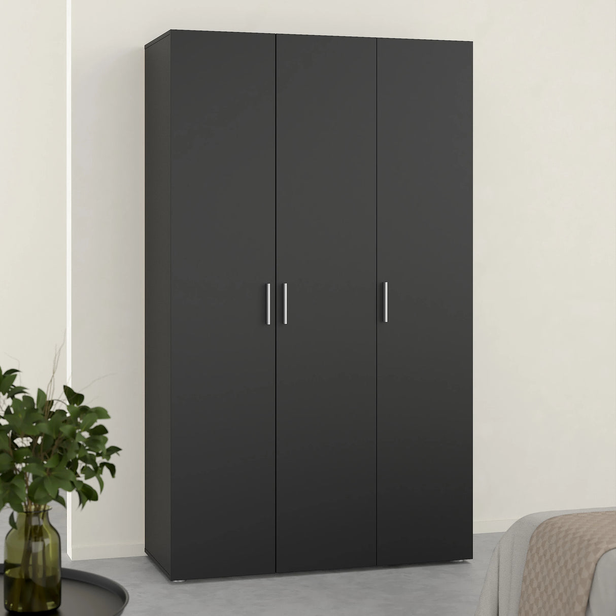 Pepe Wardrobe with 3 Doors in Black
