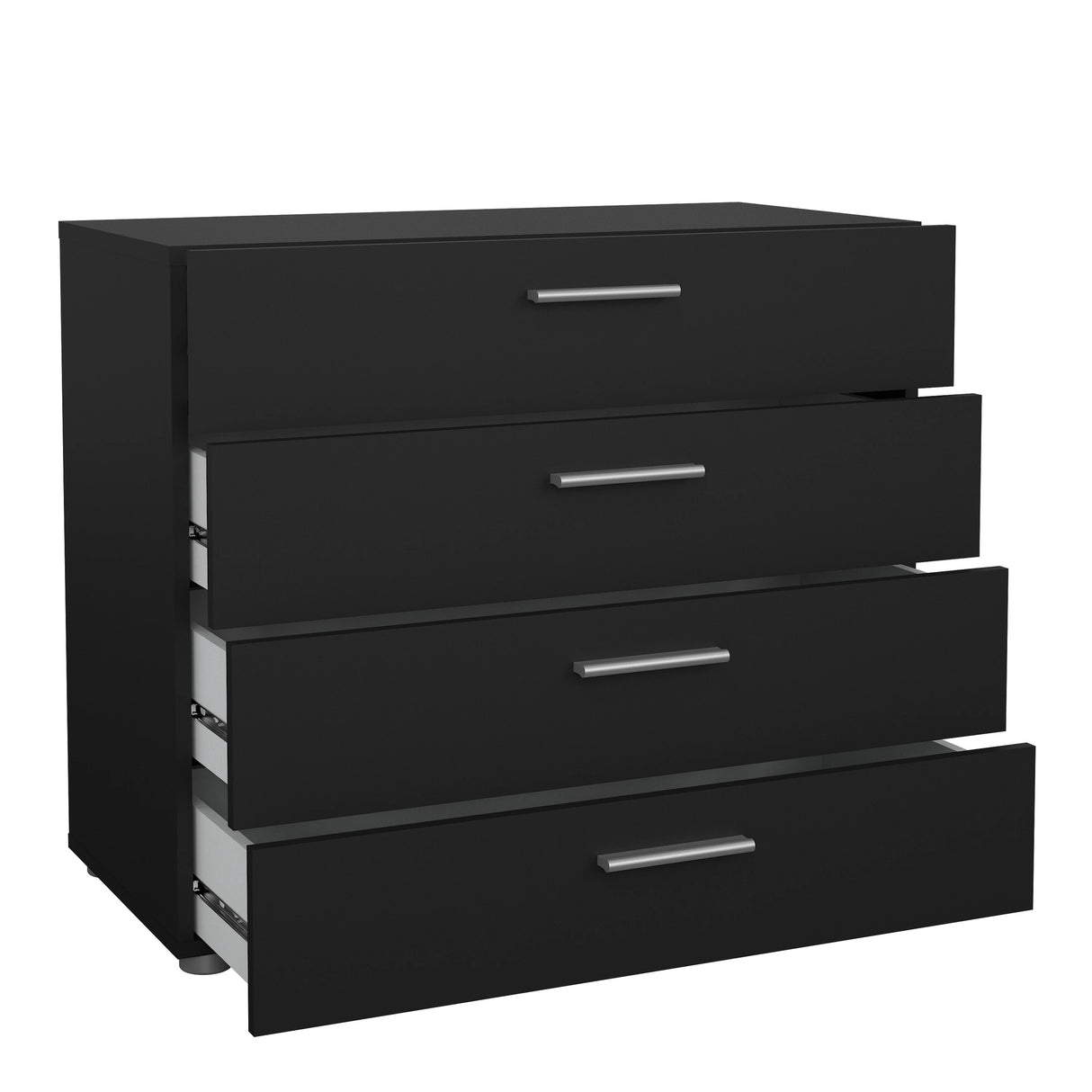 Pepe Package - Bedside 2 Drawers + Chest of 4 Drawers + Wardrobe with 2 Doors in Black