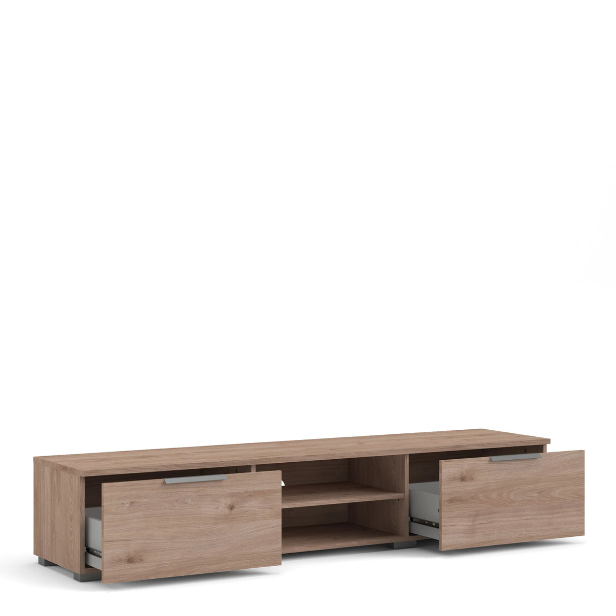 Match TV Unit with 2 Drawers and 2 Shelves in Oak
