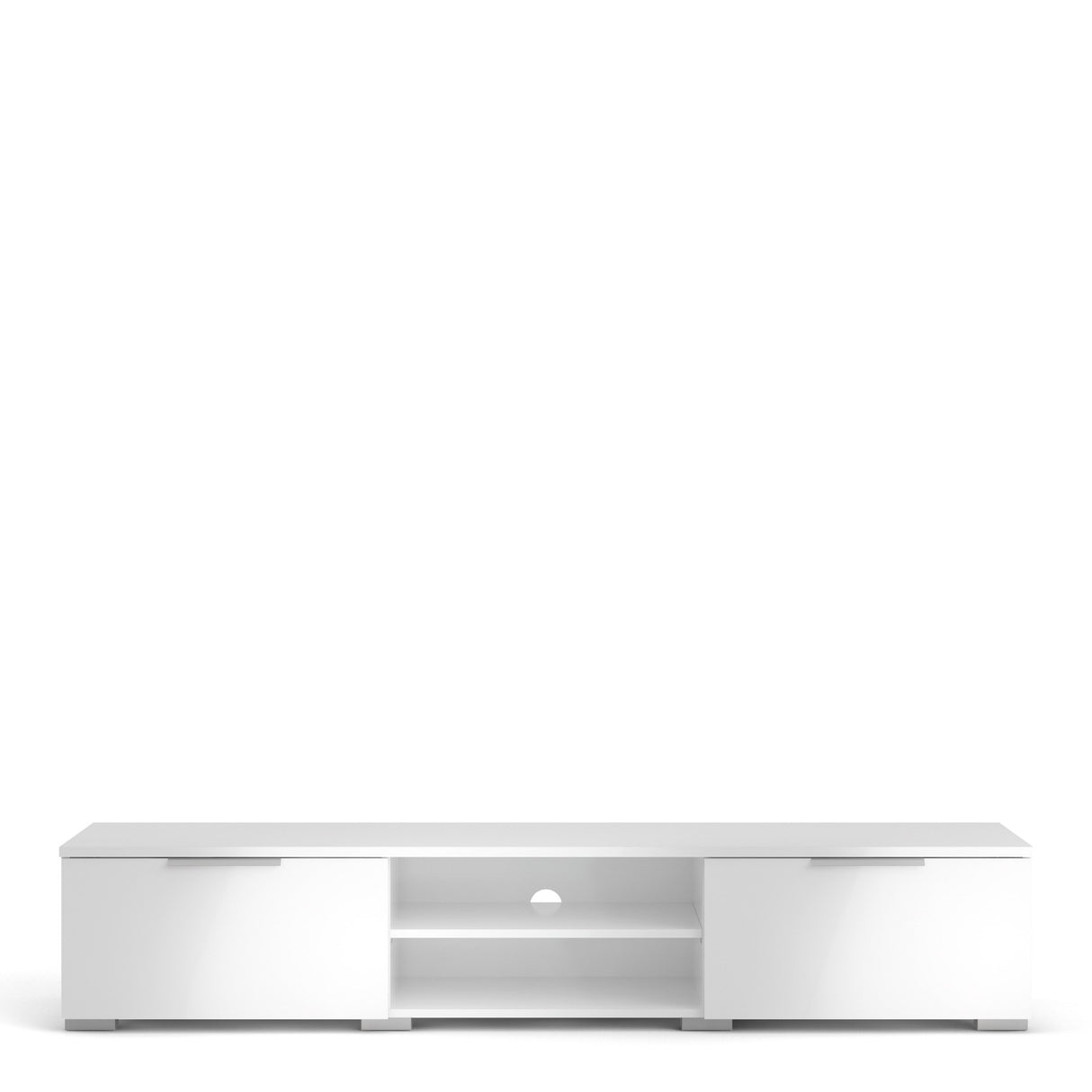Match TV Unit with 2 Drawers in White Gloss