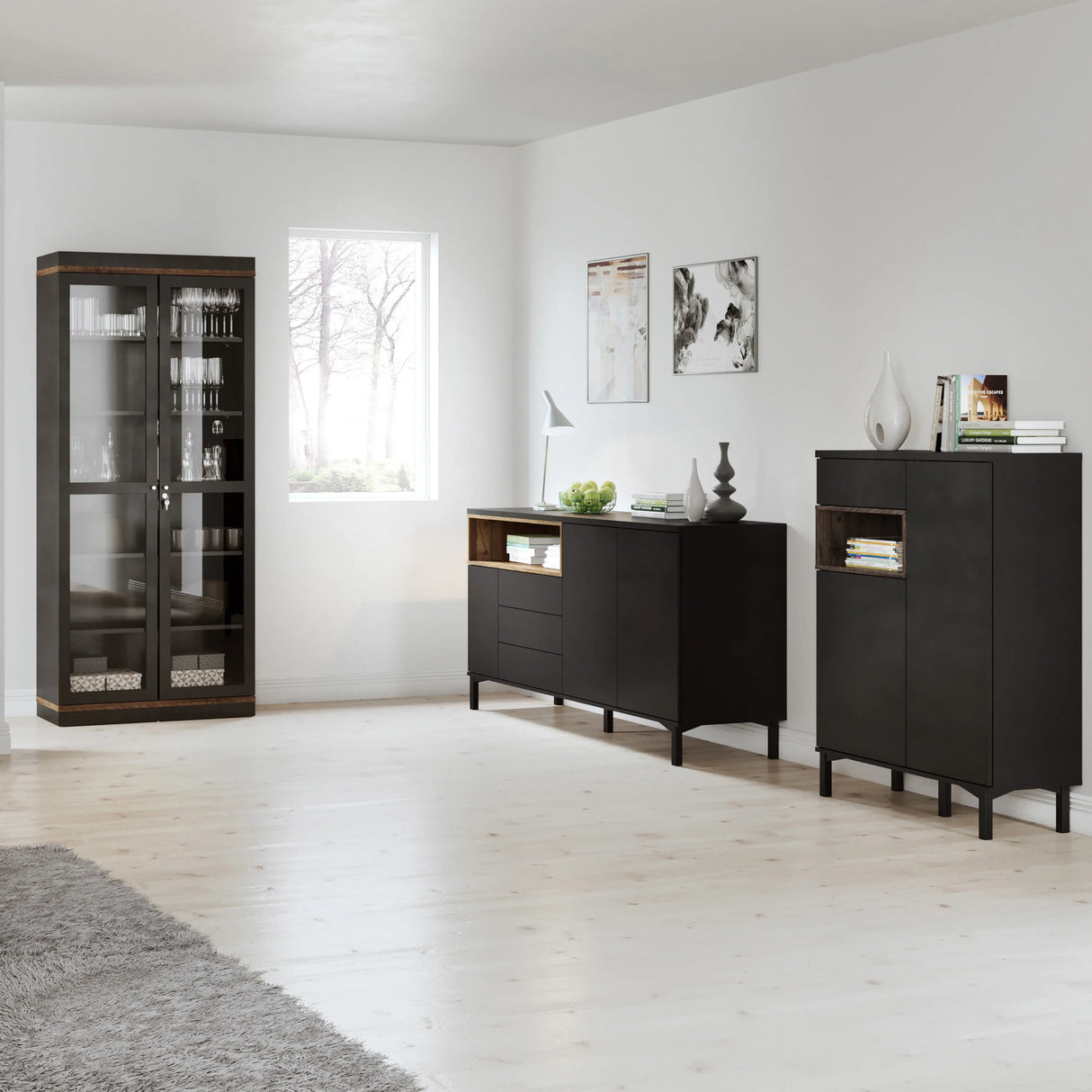 Roomers Sideboard 2 Door 1 Drawer in Walnut