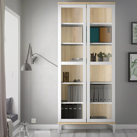 Roomers Display Cabinet Glazed 2 Doors in Oak
