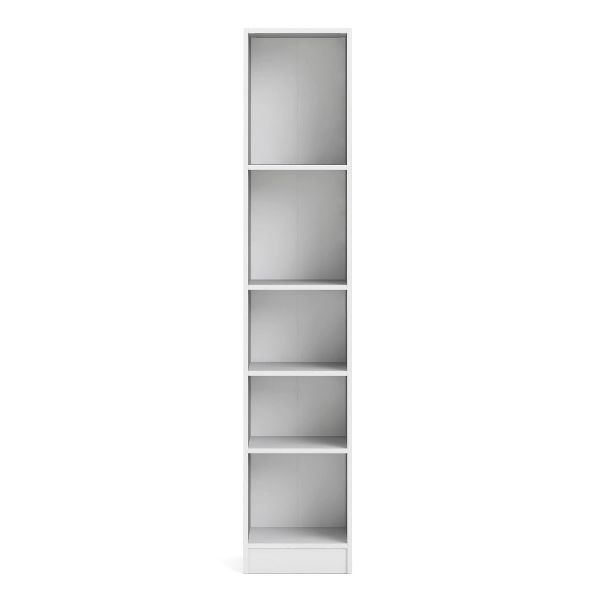 Basic Tall Narrow 4 Shelf Bookcase in White